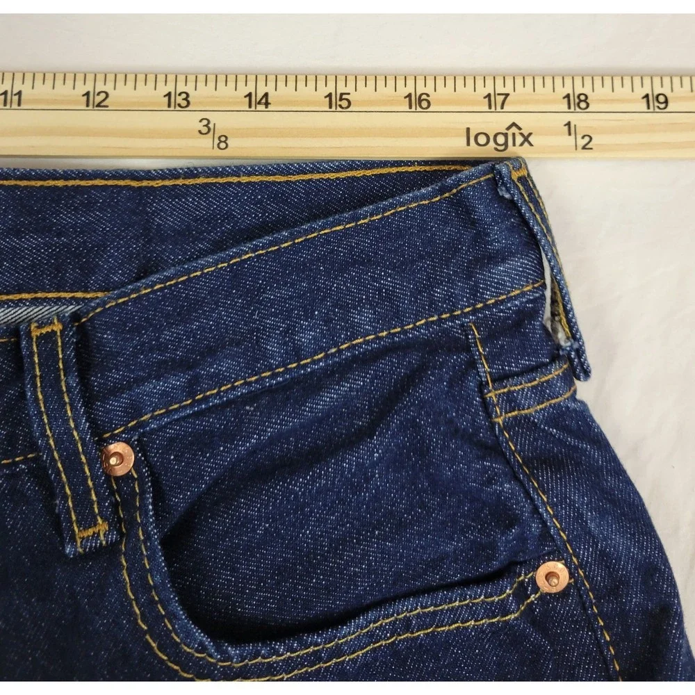 Levis 501 Original Fit Jeans Mens 34x29 Dark Wash Indigo Button Fly 00501-0115